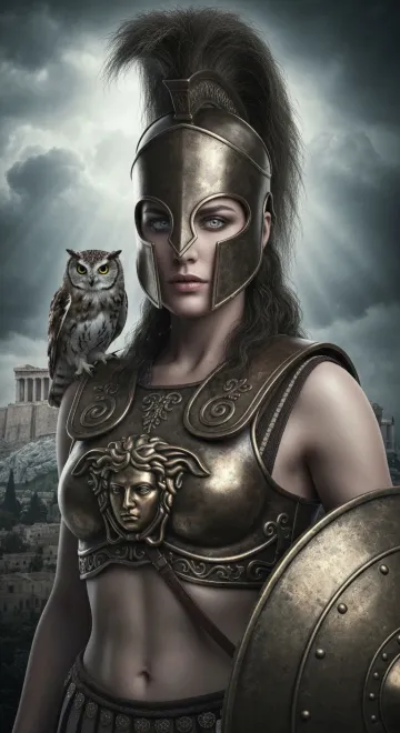 Athena, Grey-Eyed Goddess, Pallas Athena, Daughter of Zeus, Lady of the Aegis