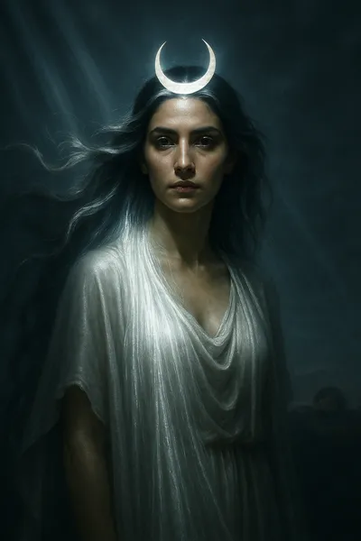 Selene, Titaness of the Moon, Radiant, Silver-shining