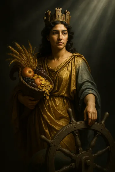 Tyche, Eutychia (Good Fortune), Agathe Tyche (Good Fortune), Euplokamos (Fair-Tressed)
