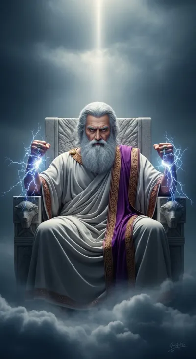 Zeus, Father of Gods and Men, Cloud-Gatherer, Thunderer, Lord of Olympus