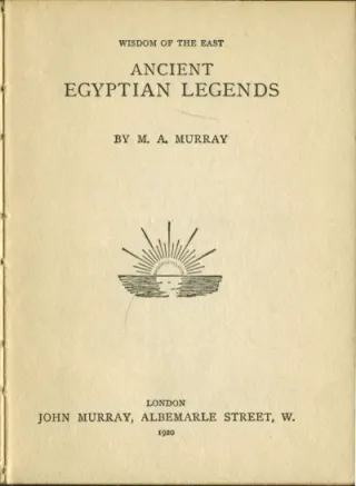 Cover of Ancient Egyptian Legends