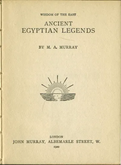 Cover of Ancient Egyptian Legends